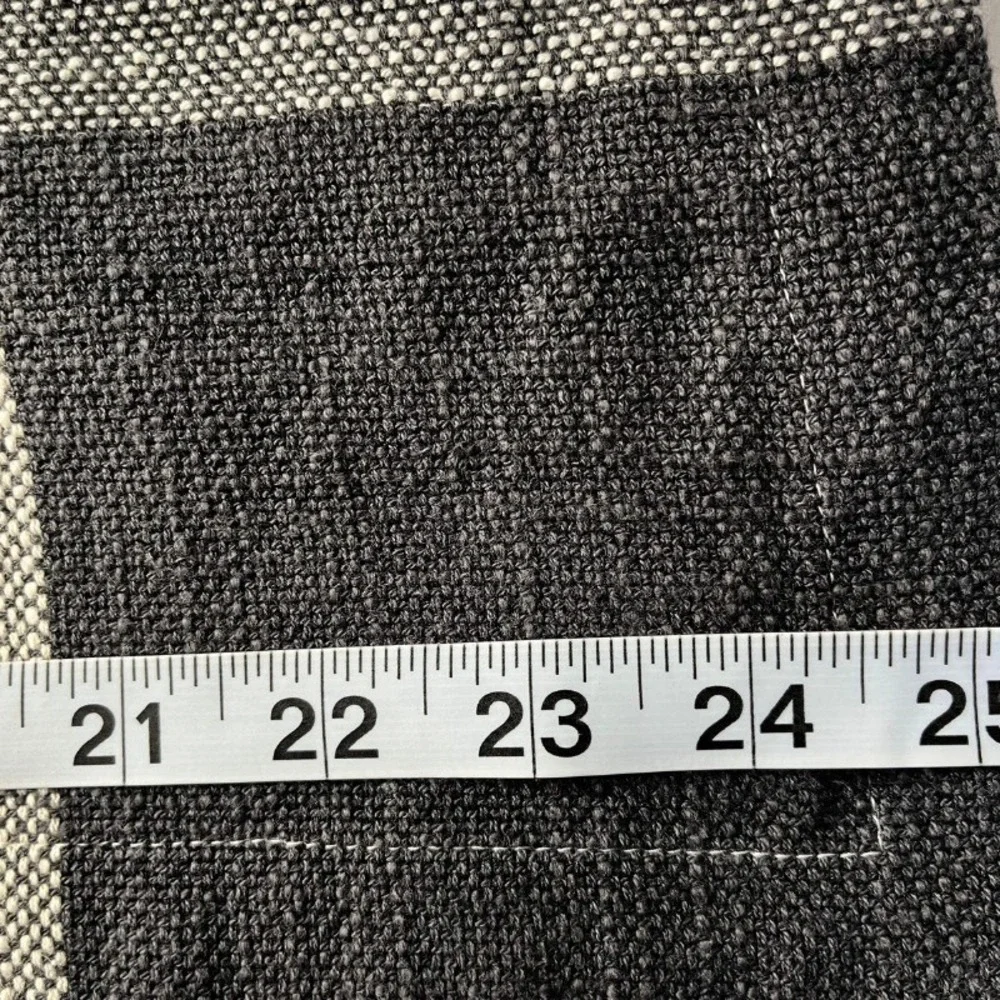 Pottery Barn Buffalo Check Cotton Euro Pillow Cover 26x25 Charcoal Grey Cream